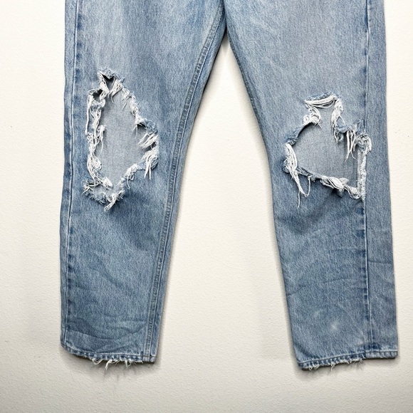 Agolde 90s Mid Rise Loose Fit Distressed Blue Jeans Size 26 - Picture 5 of 10
